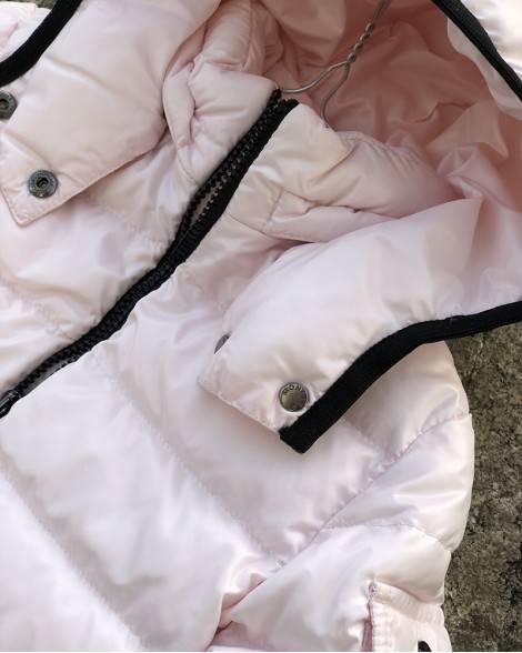 Bunda dětská Moncler světle růžová